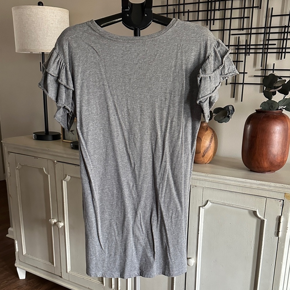 Falls Creek Heather Gray Ruffle Sleeve Dress - Picture 3 of 6